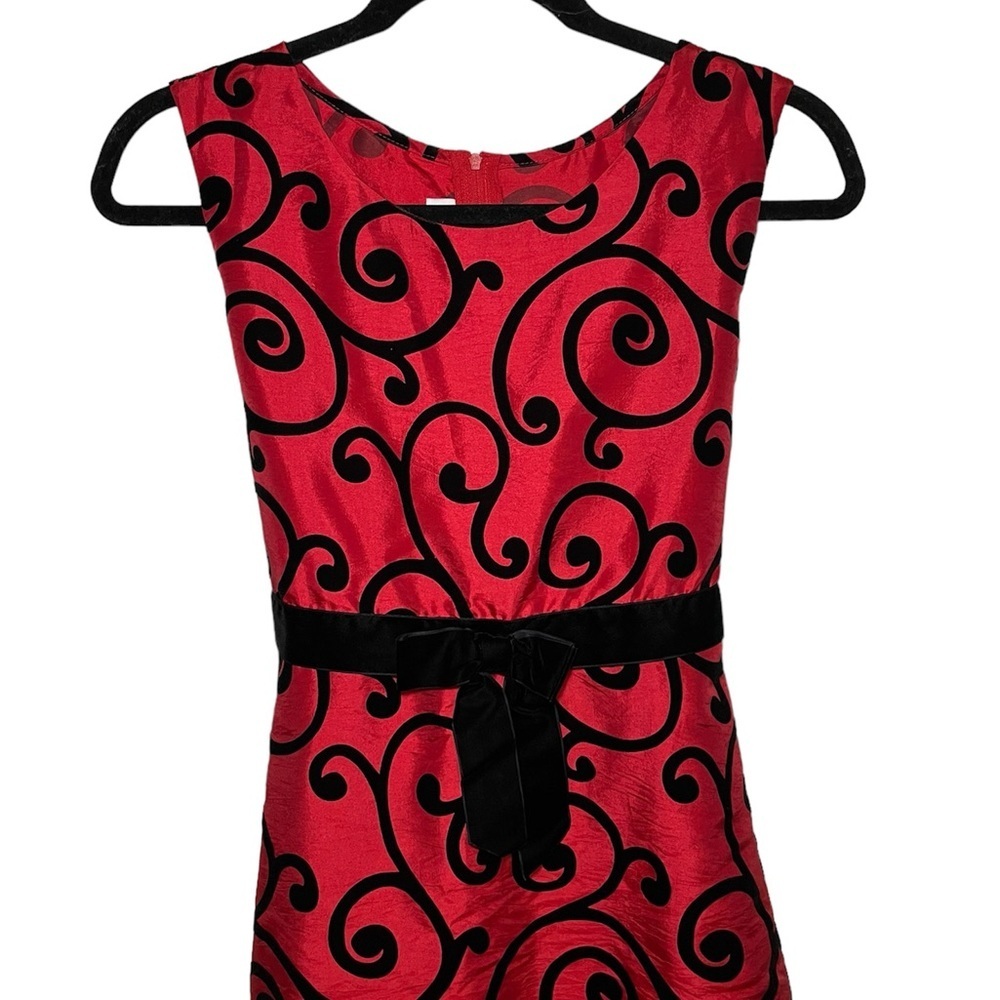 Bonnie Jean Dress Red & Black Dress Size: 20 1/2 - Picture 3 of 6